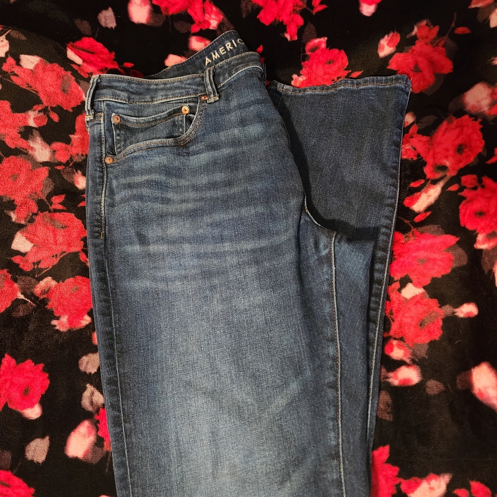 Mens American Eagle Outfitters Dark Blue Straight Leg Jeans Sz. 38x32